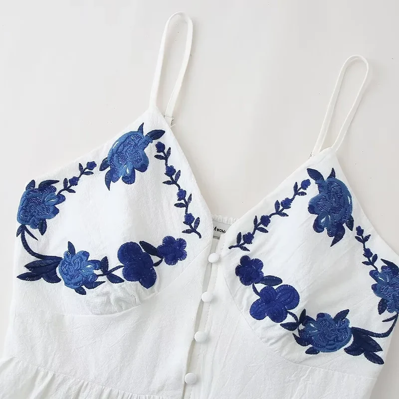 Robe Bohème Mi-Longue Blanche