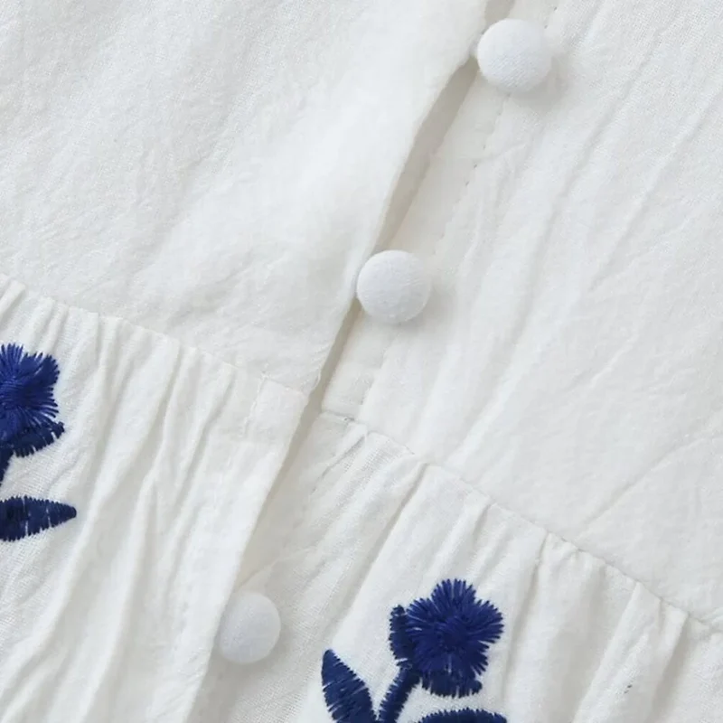 Robe Bohème Mi-Longue Blanche