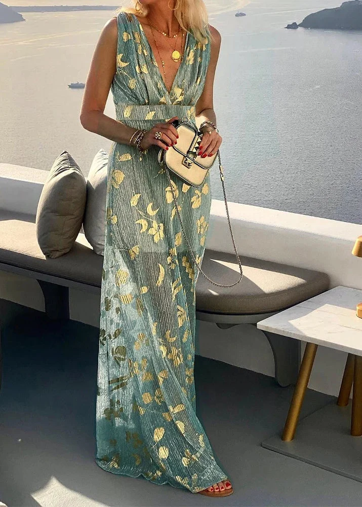 Robe mariage dorée bleu ciel