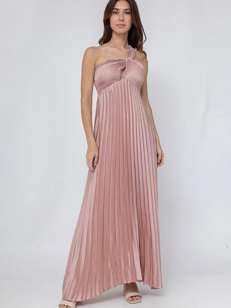 Robe de cocktail terracotta en satin