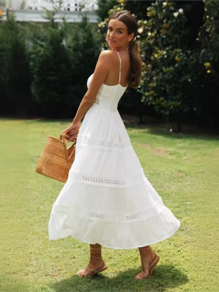 Robe longue blanche printemps
