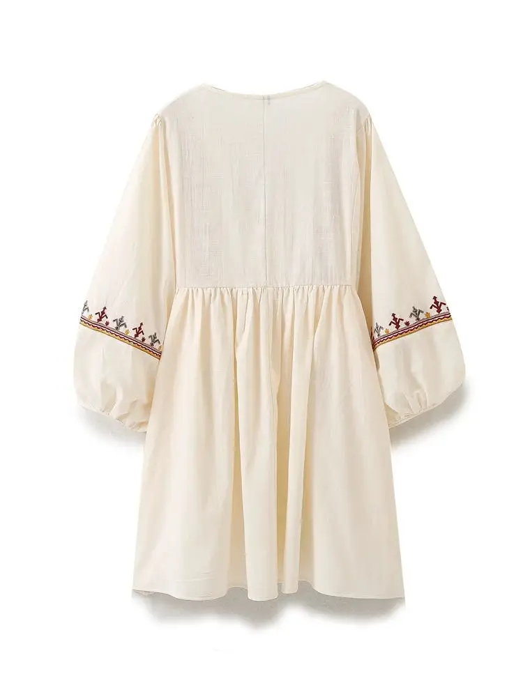 Robe manches mi longues coton hippie