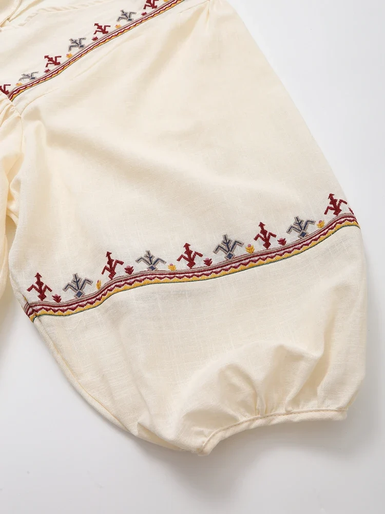 Robe manches mi longues coton hippie