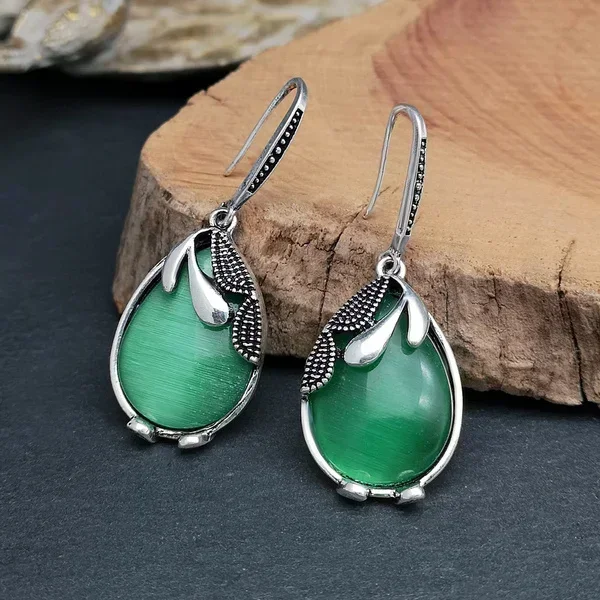 Boucle d'Oreilles Aztèques Vertes