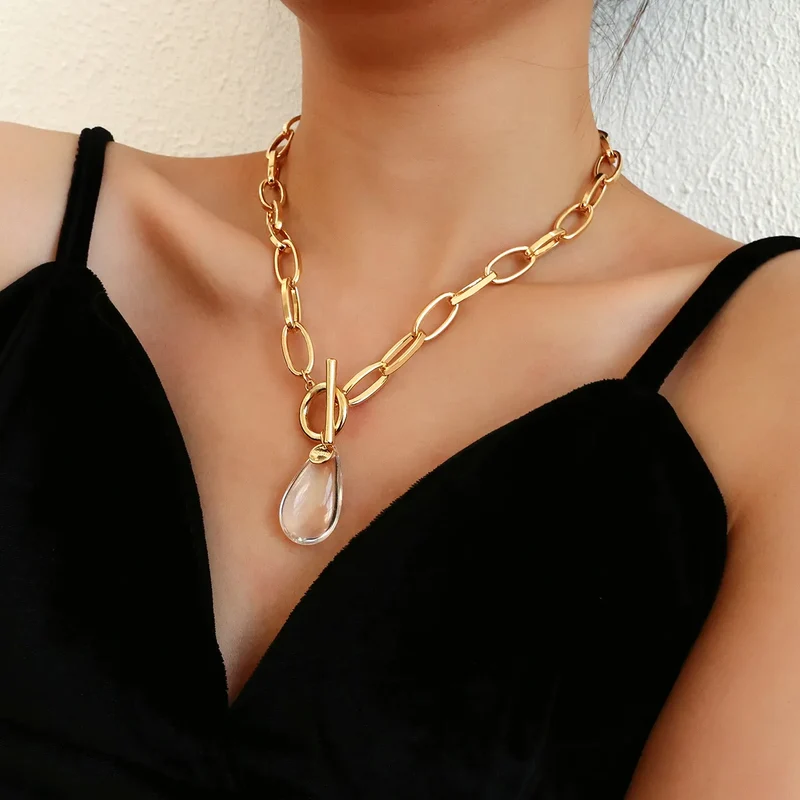 Collier Pendentif Cristal Transparent