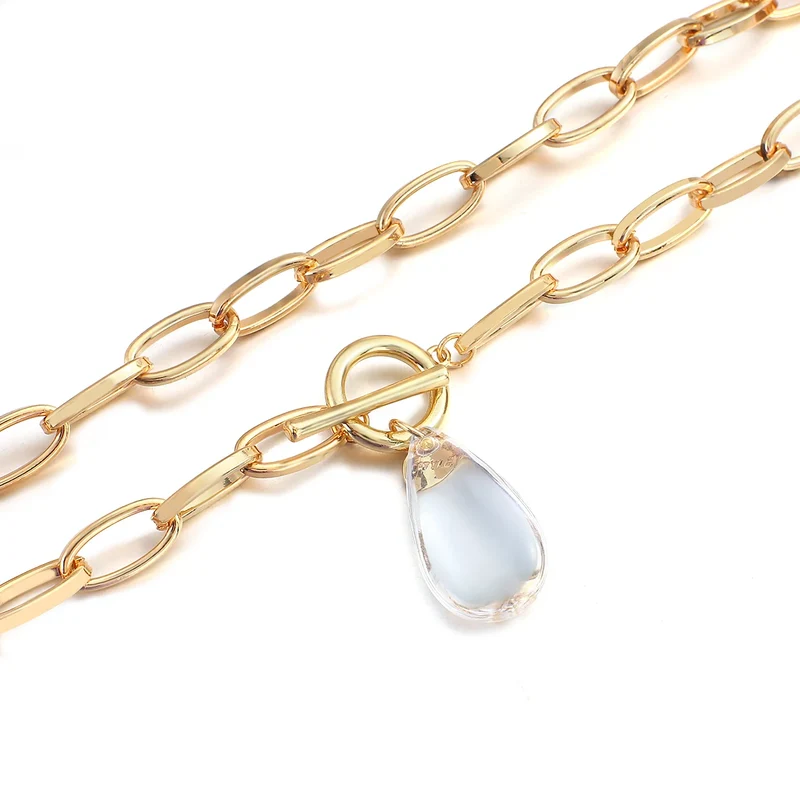 Collier Pendentif Cristal Transparent