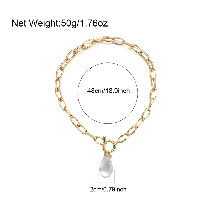 Collier Pendentif Cristal Transparent