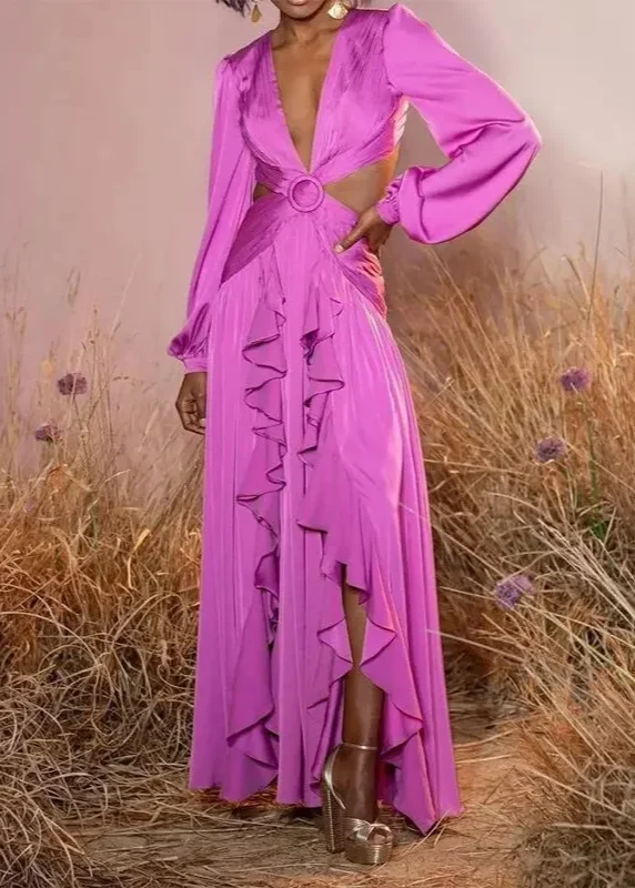 Robe Lanterne Satin Rose