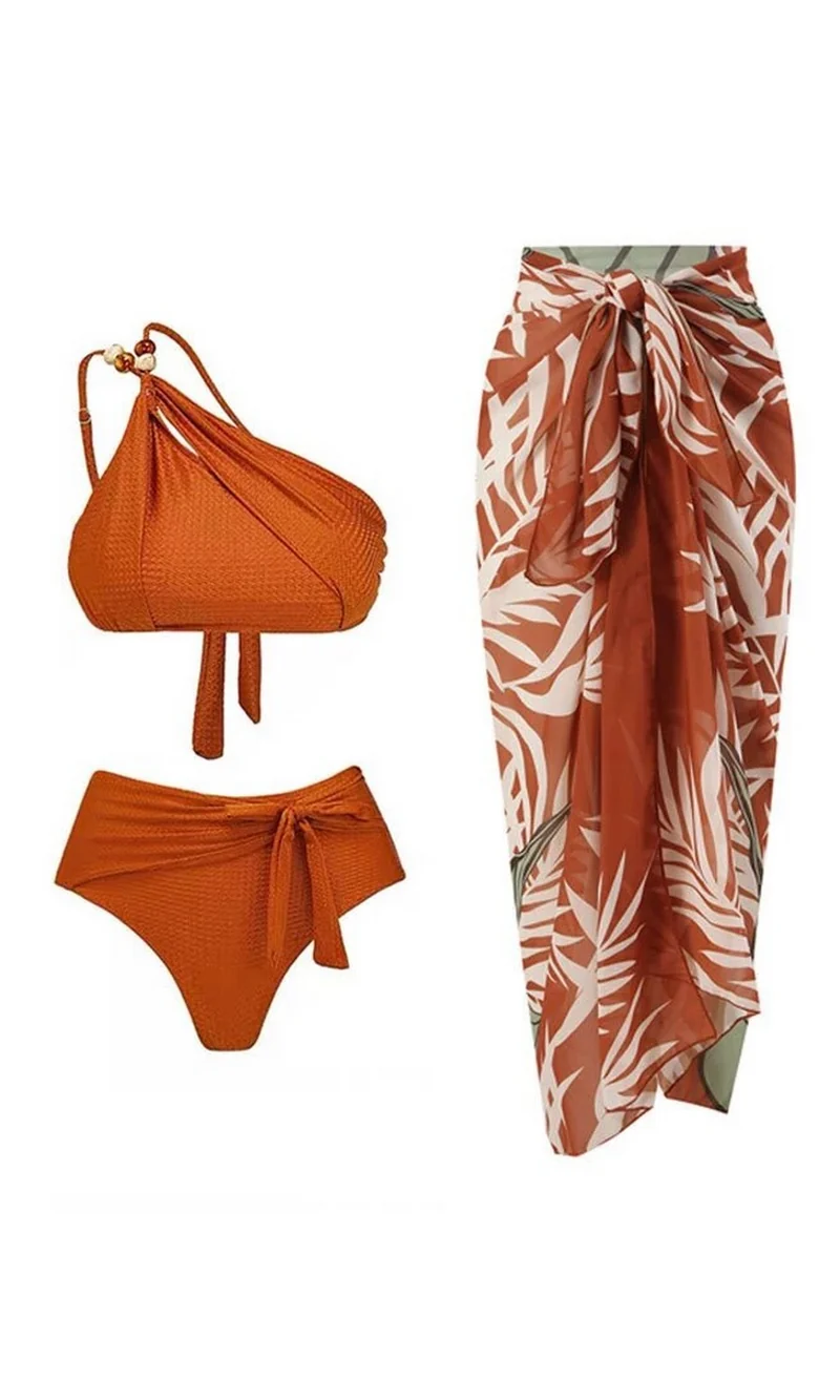 Ensemble Maillot de Bain et Jupe Terracotta