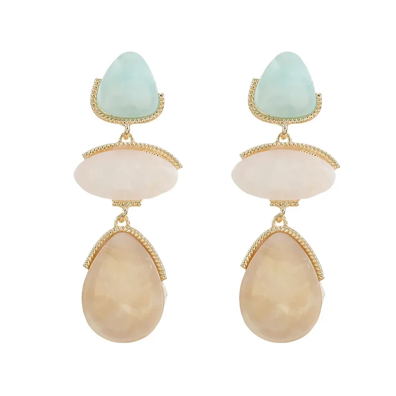 Boucles d'oreilles triple pierre
