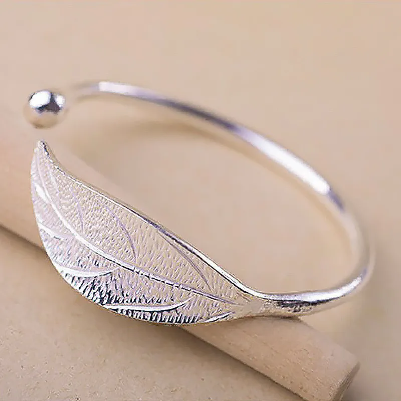 Bracelet Feuille Argent