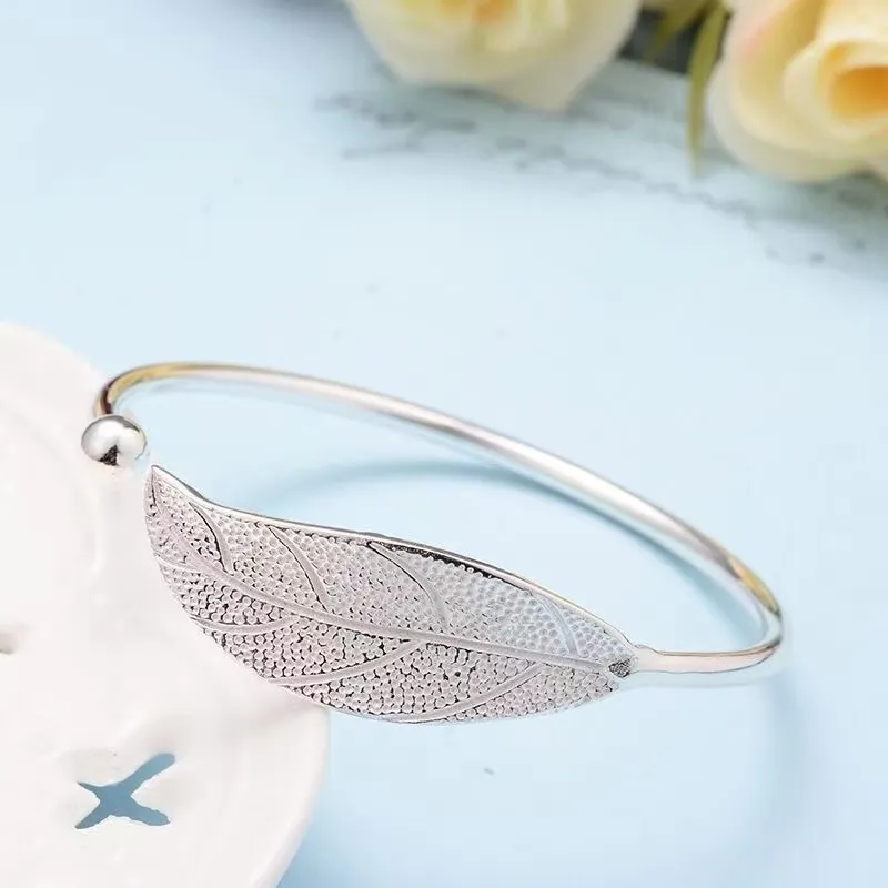 Bracelet Feuille Argent