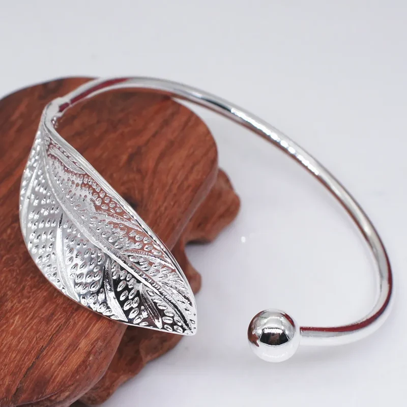 Bracelet Feuille Argent