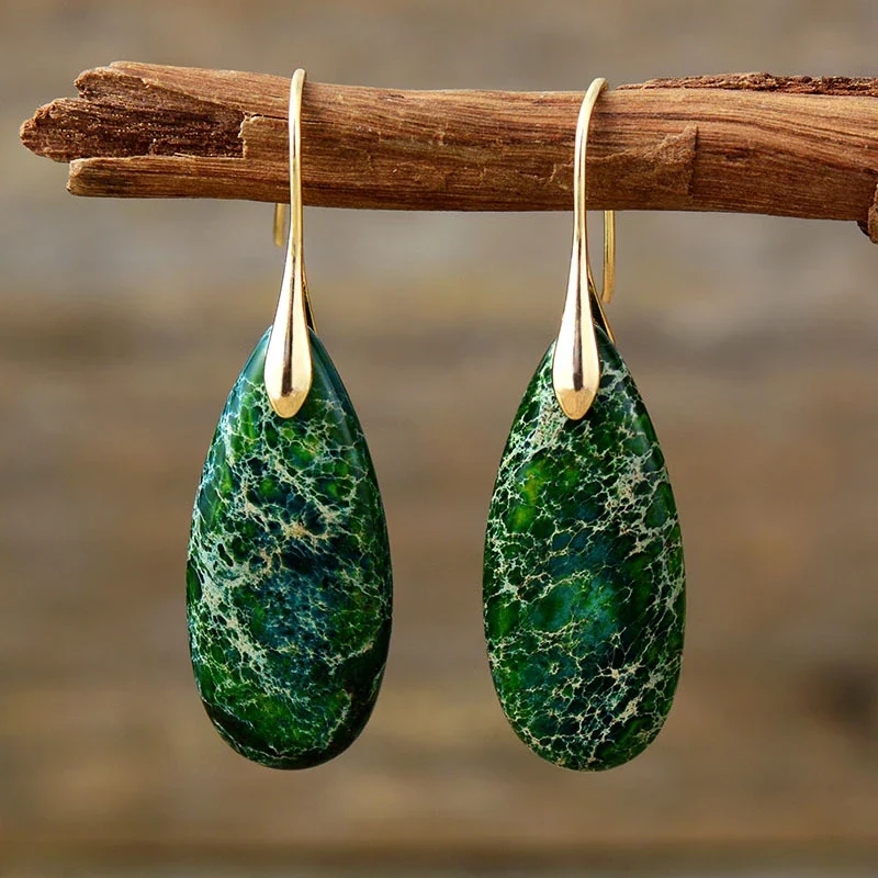 Boucle d'Oreille Pierre Bleue