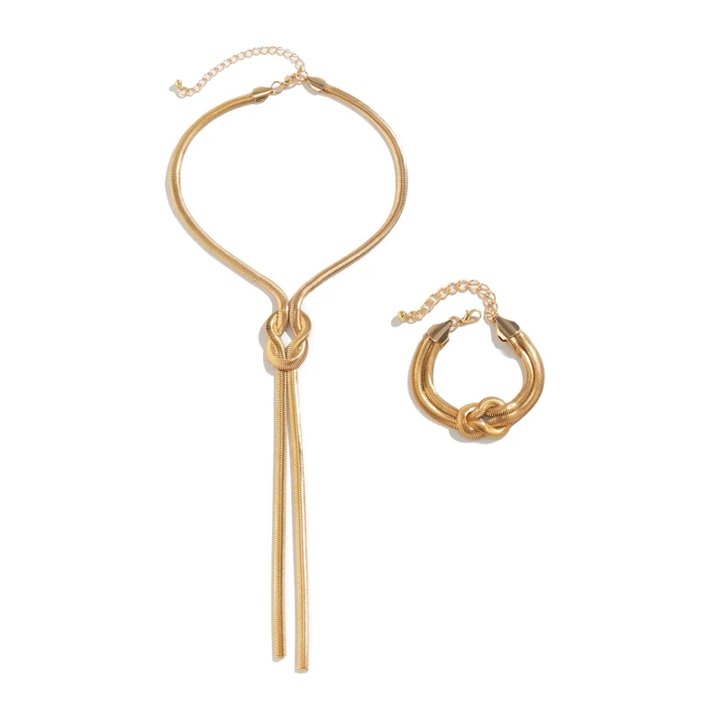 Ensemble Collier Bracelet Serpent Or