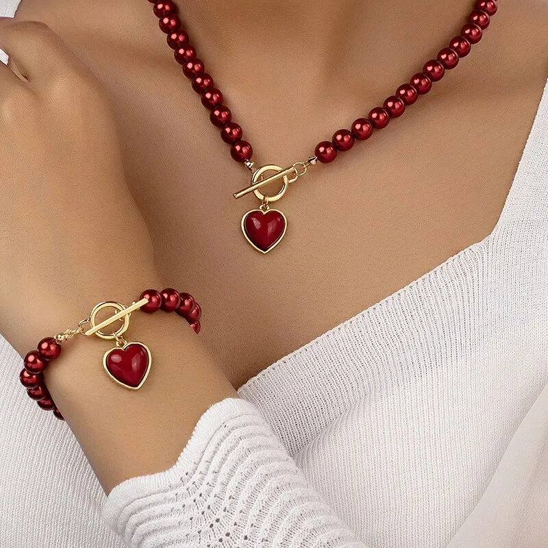 Ensemble Collier Bracelet Perle