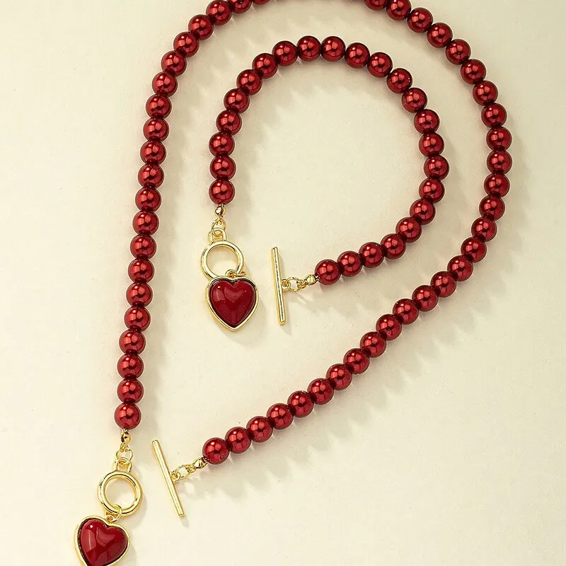 Ensemble Collier Bracelet Perle