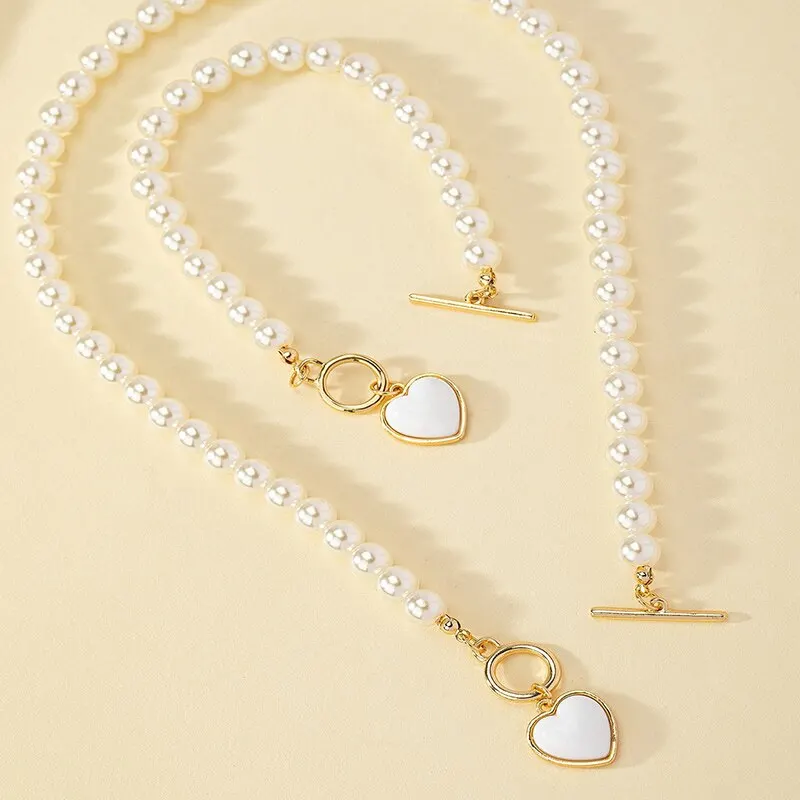 Ensemble Collier Bracelet Perle