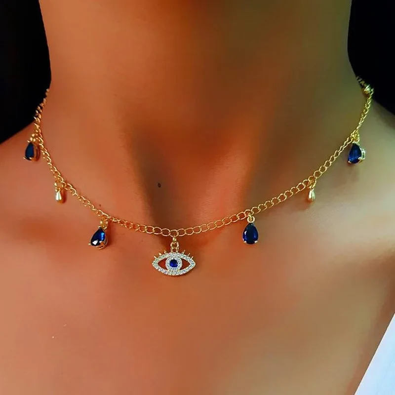 Collier Bohème Turquoise Œil