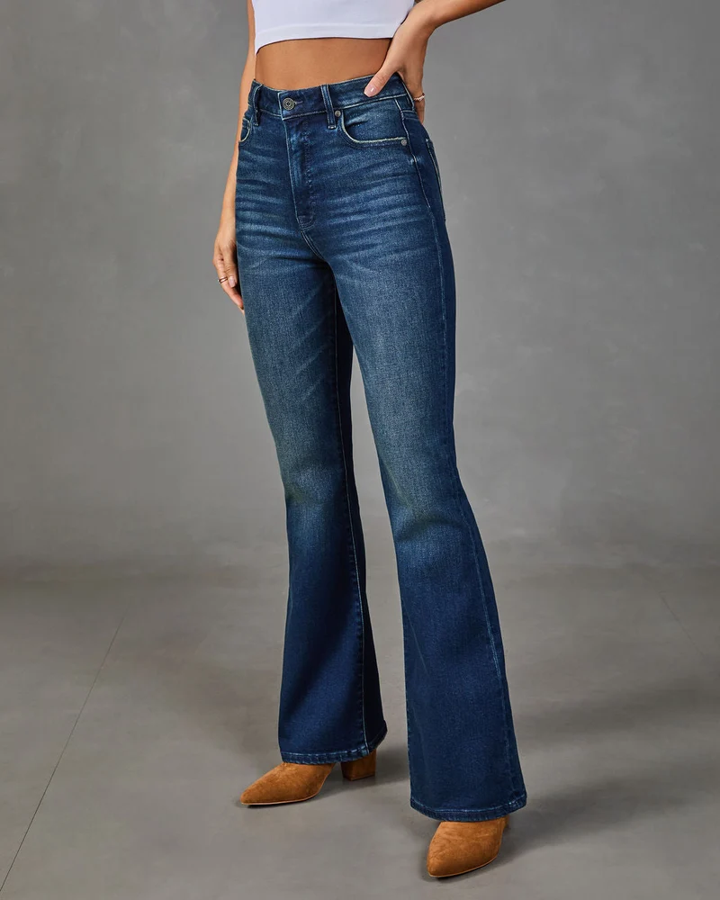 Jean Flare Femme Super Stretch Taille Haute