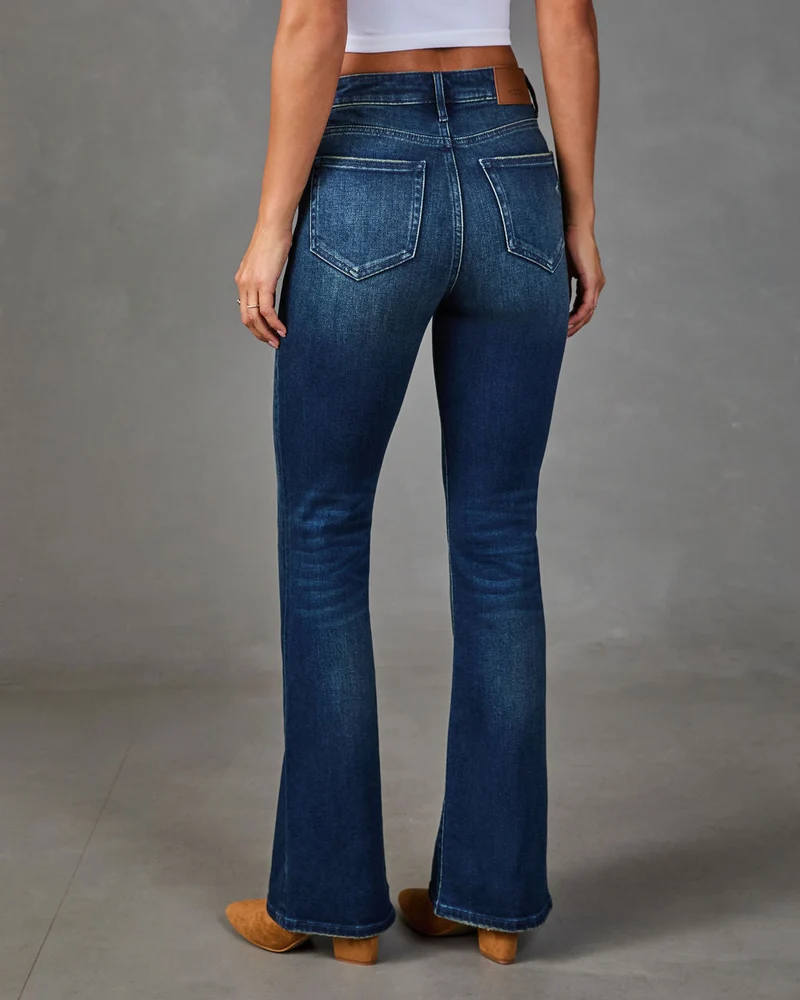 Jean Flare Femme Super Stretch Taille Haute