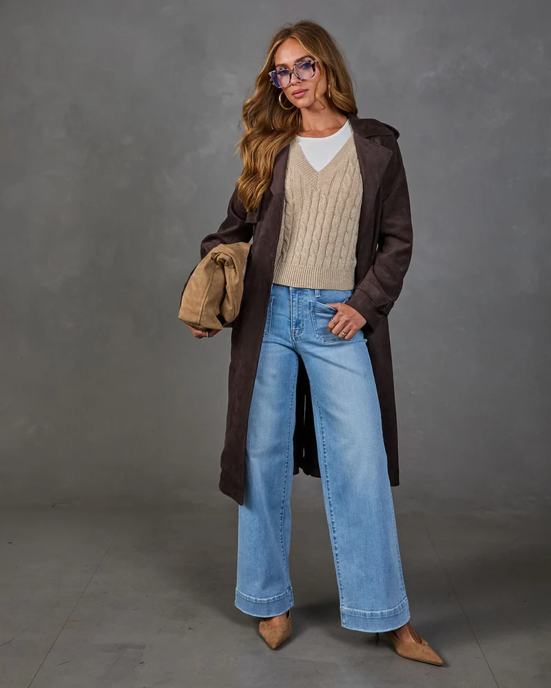 Jean Femme Stretch Taille Haute Coupe Large