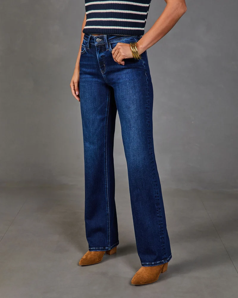 Jean Femme Super Stretch Taille Haute Coupe Droite