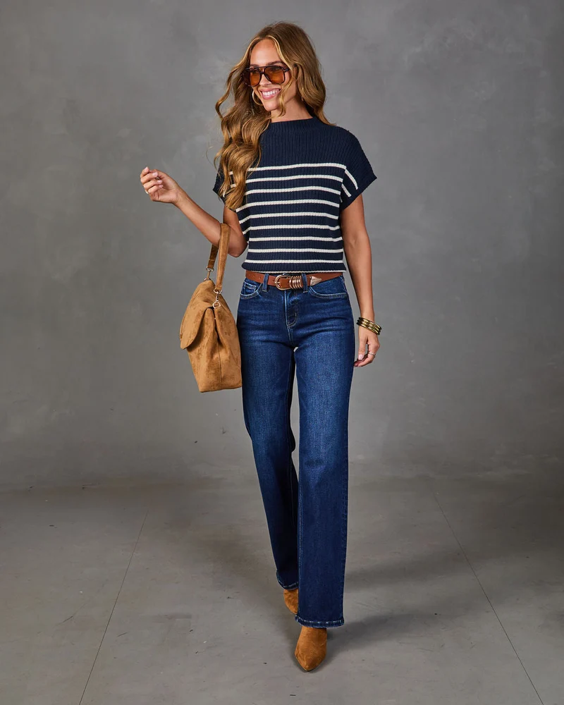 Jean Femme Super Stretch Taille Haute Coupe Droite