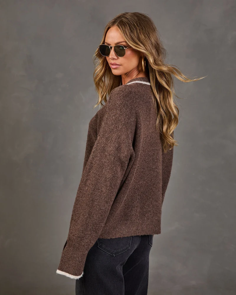 Pull Femme en Maille avec Finition Contrastée
