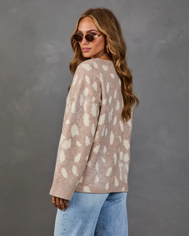 Gilet Femme en Maille à Imprimé Animal
