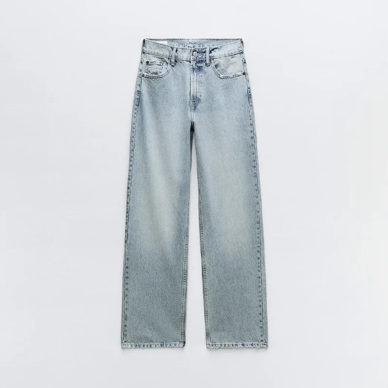 Jean Droit Femme Taille Haute Déchiré