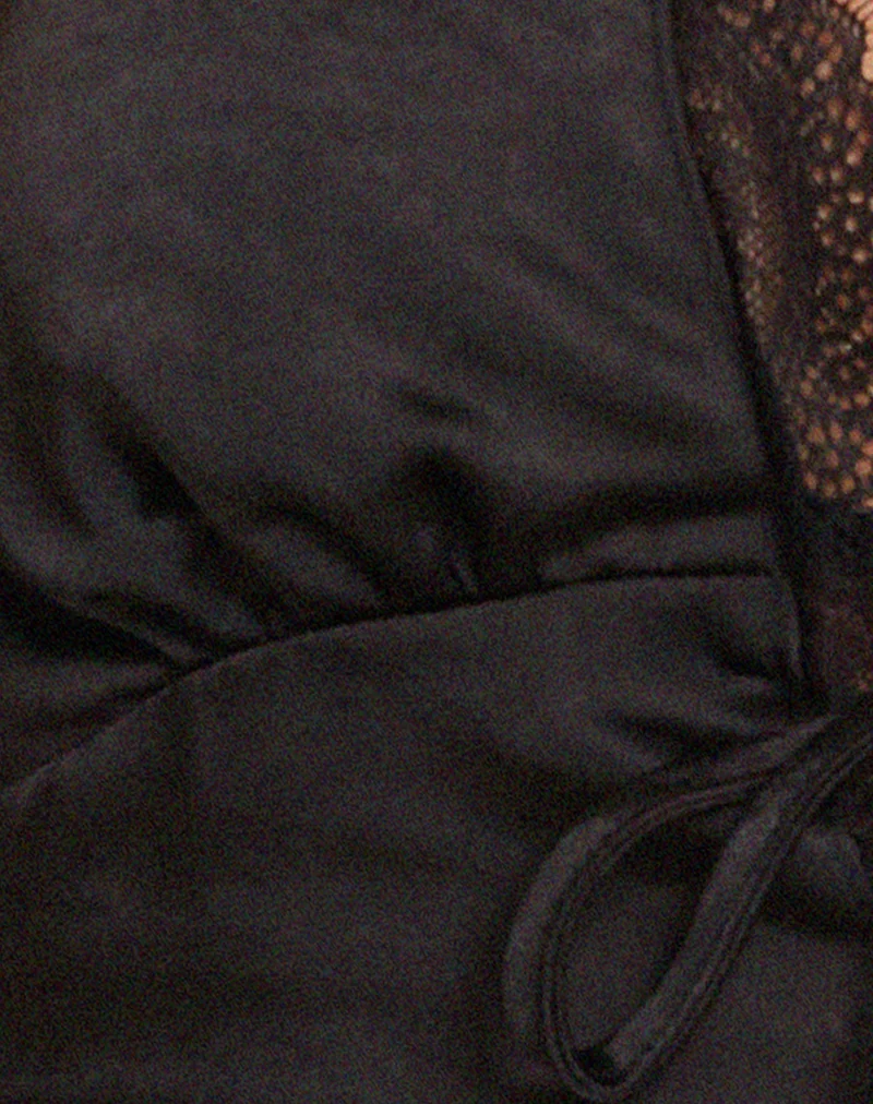 Mutsuki Halterneck Top in Satin Black