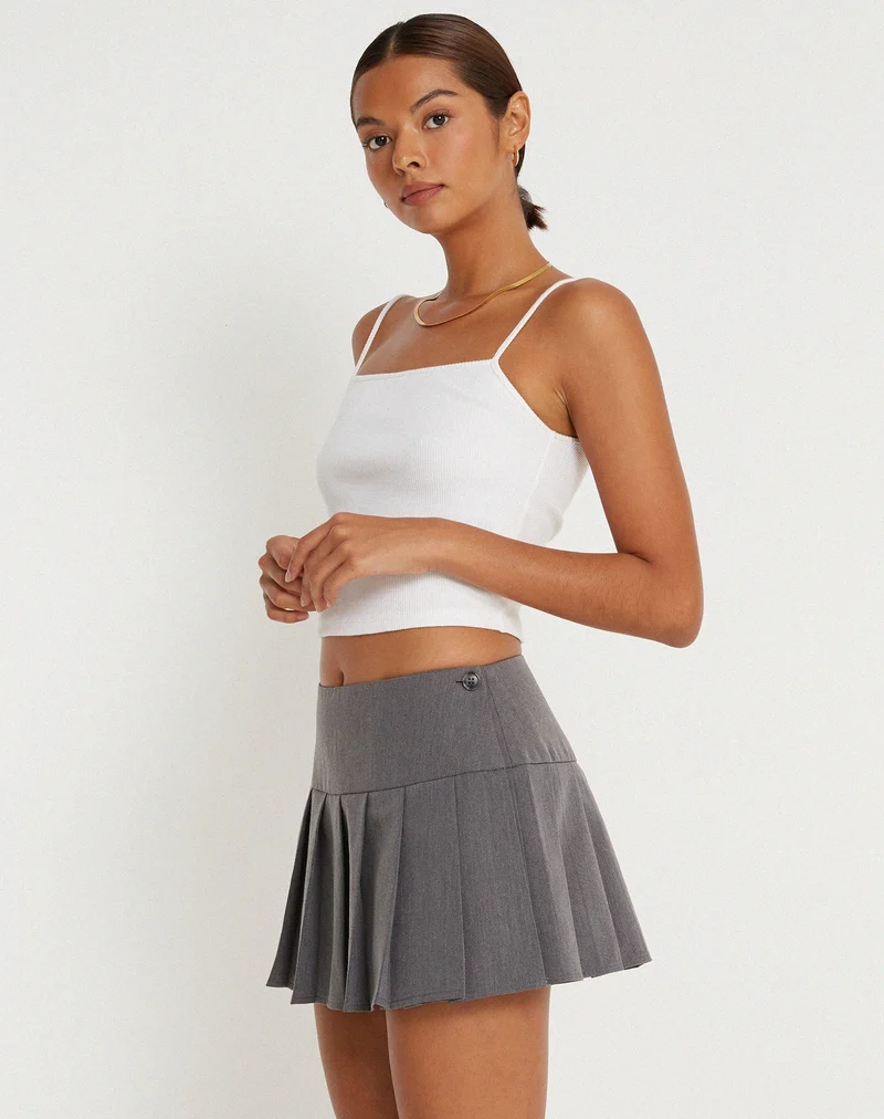 Jupe micro plissée Casini, anthracite