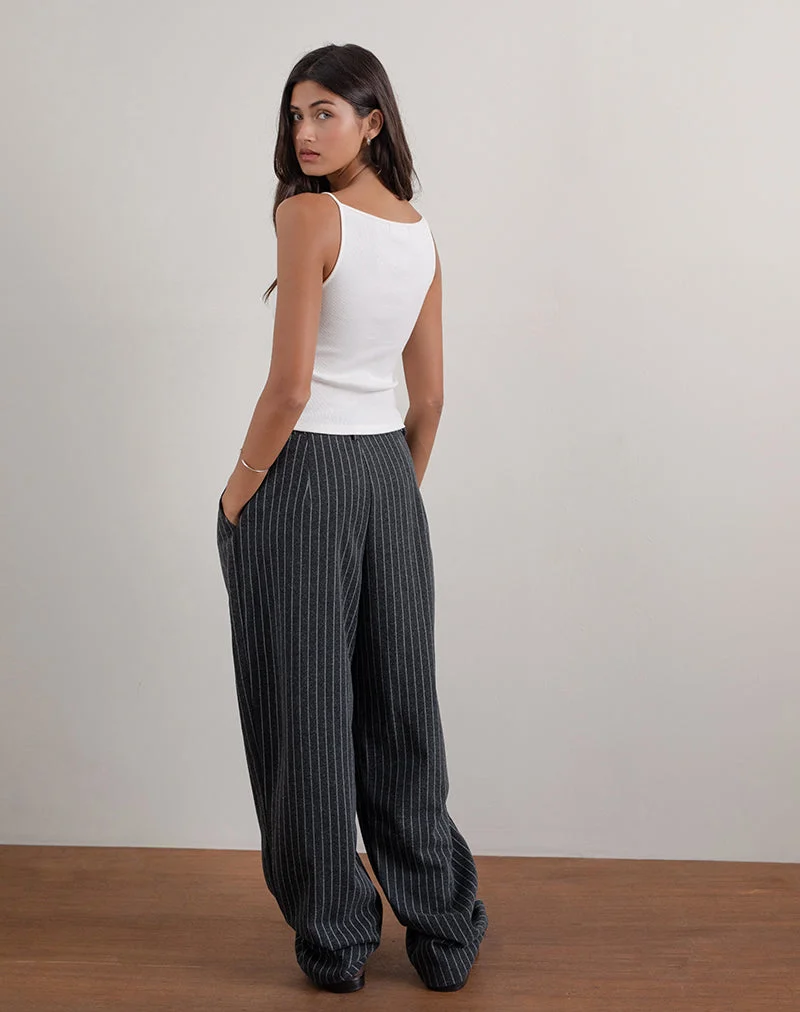 Pantalon large Misha à rayures noires