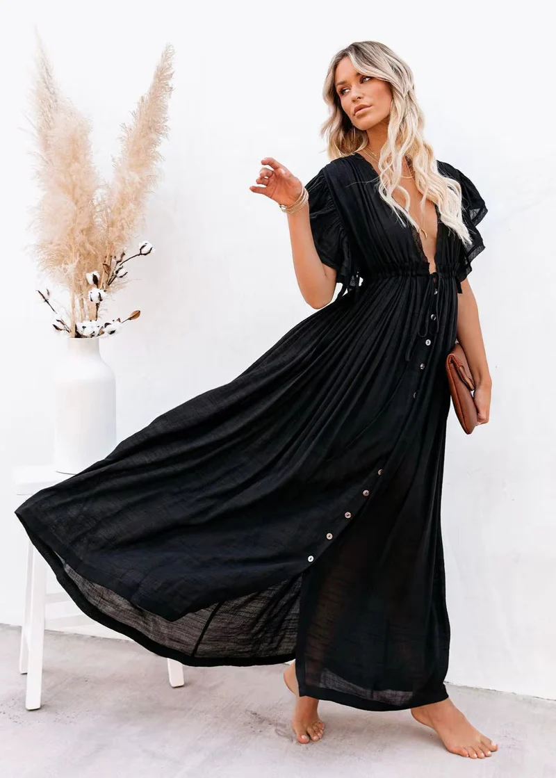 Robe Longue Chic Bohème Noire