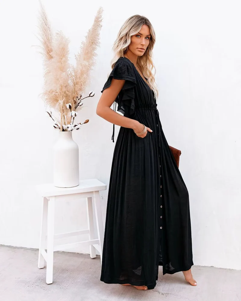 Robe Longue Chic Bohème Noire