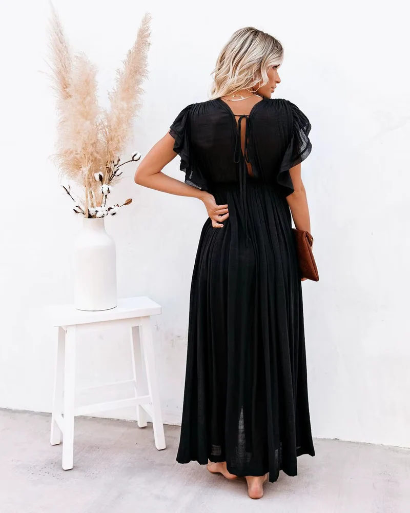 Robe Longue Chic Bohème Noire