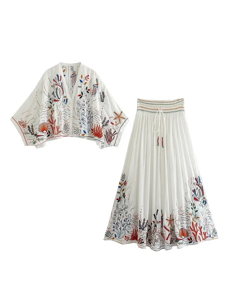 Ensemble bohème blouse et jupe