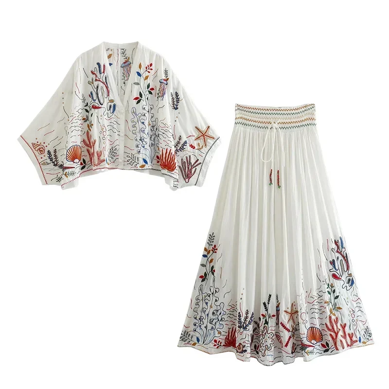 Ensemble bohème blouse et jupe