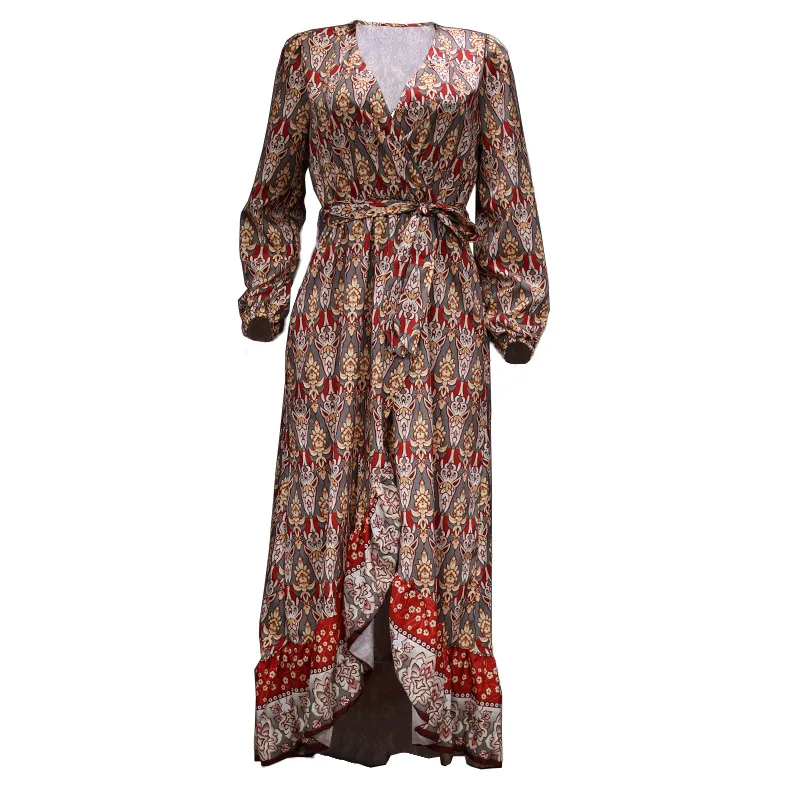Robe mi-saison imprimée longue
