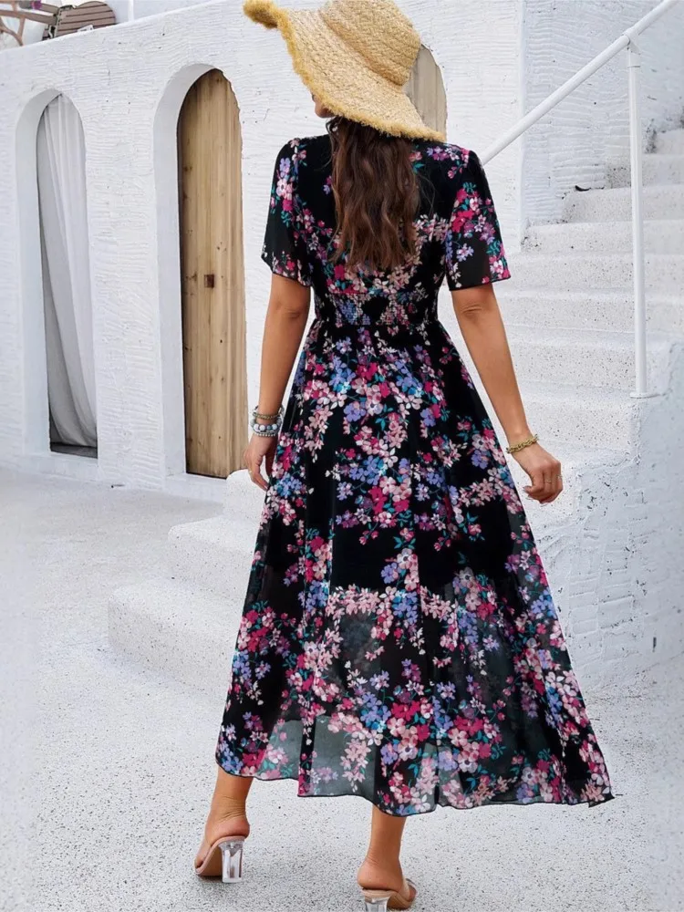 Robe en mousseline noire
