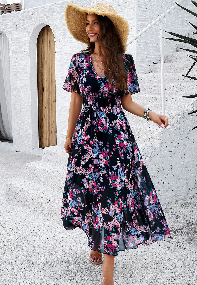 Robe en mousseline noire