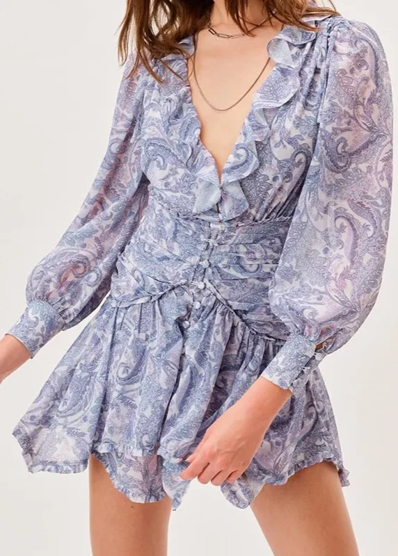 Robe mousseline bleue