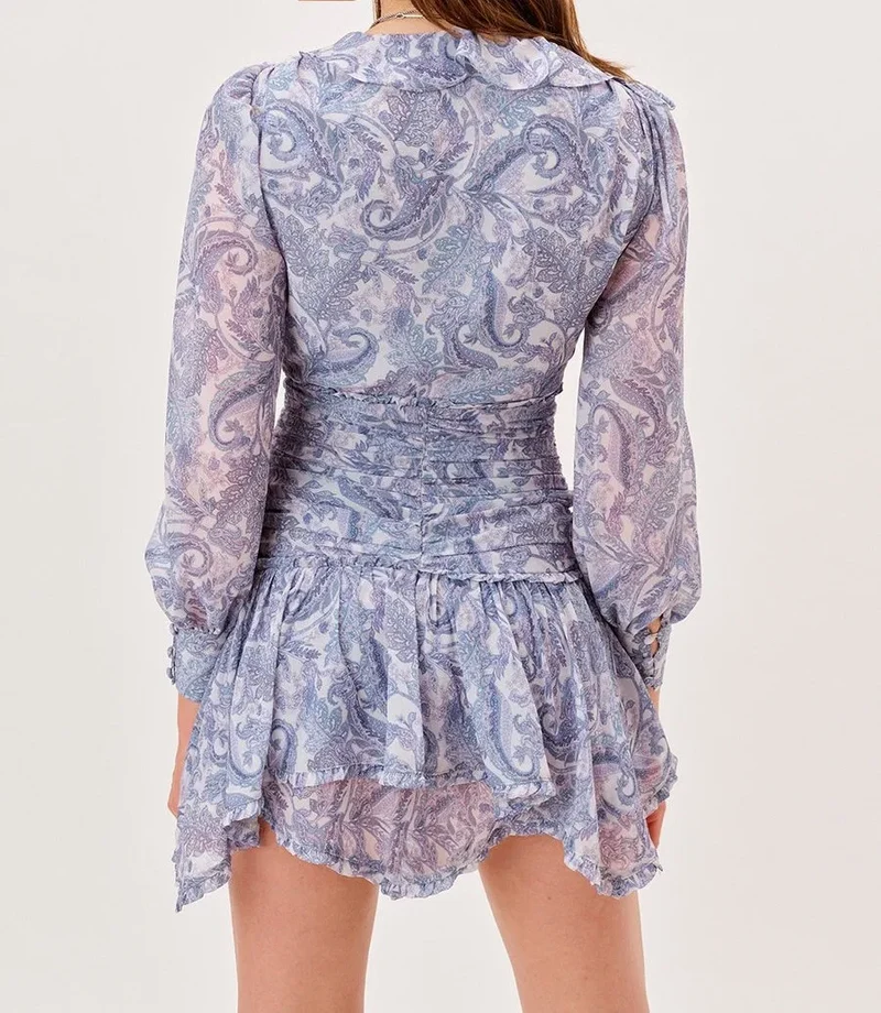 Robe mousseline bleue