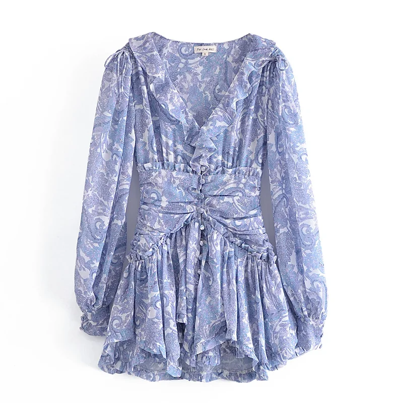 Robe mousseline bleue