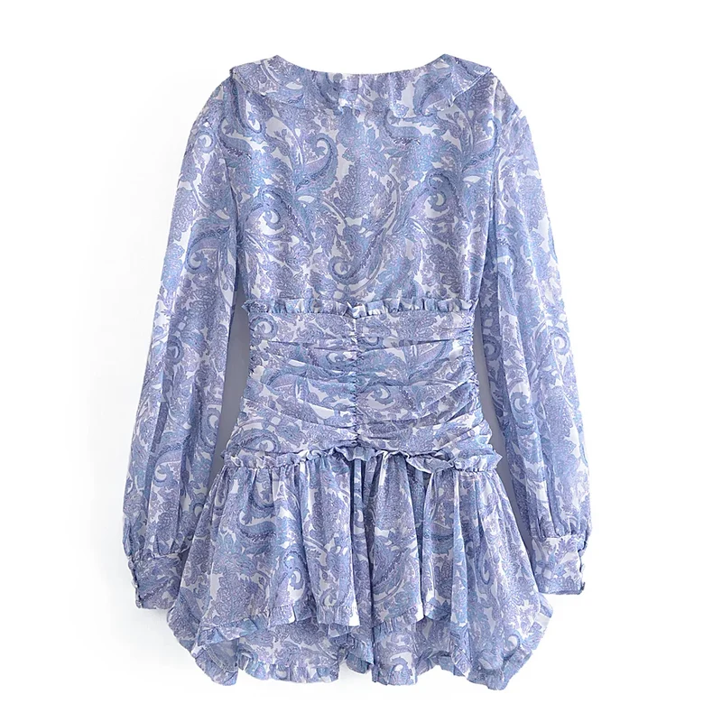 Robe mousseline bleue