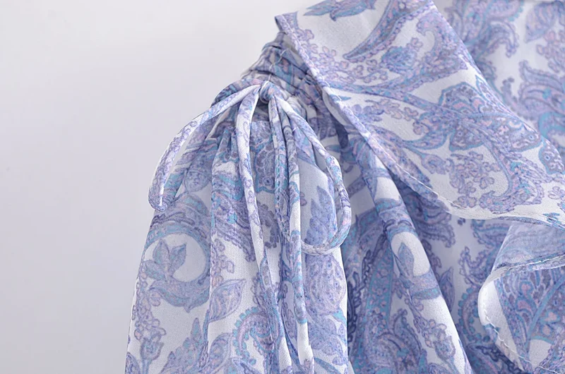 Robe mousseline bleue