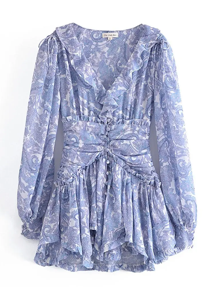 Robe mousseline bleue