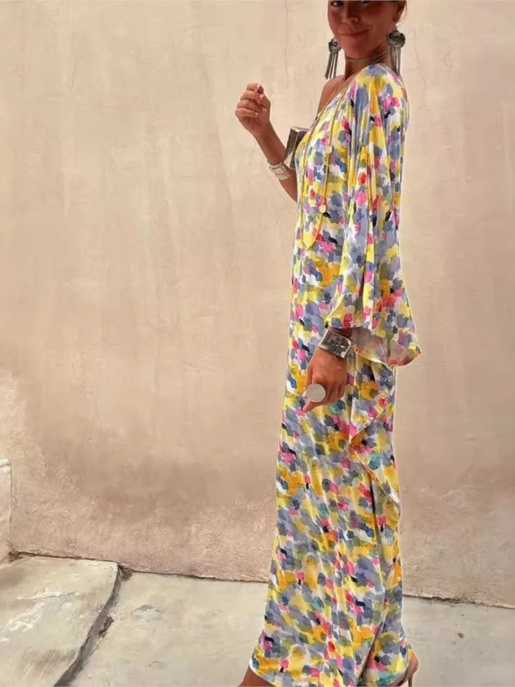 Robe multicolore longue chic