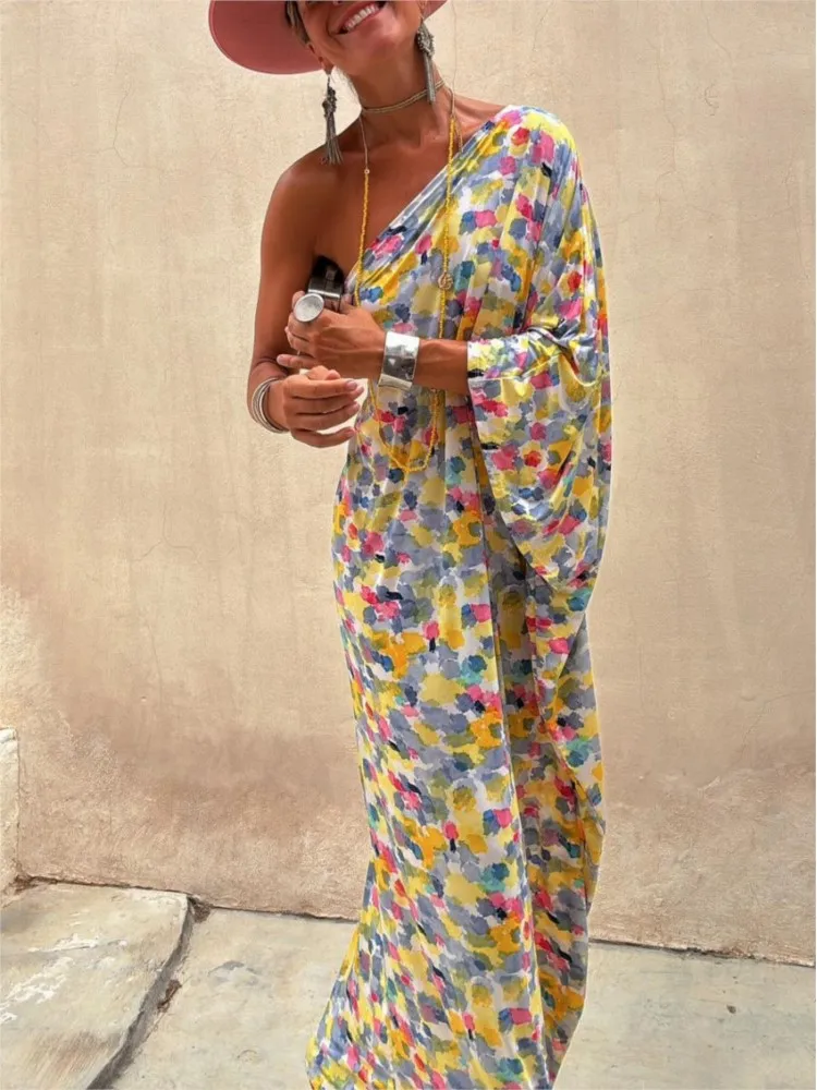 Robe multicolore longue chic